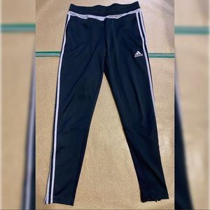 Gray & White Adidas Track Pants